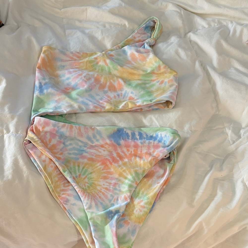 Skatie Tie-Dye One Shoulder One Piece from the salty blonde collection